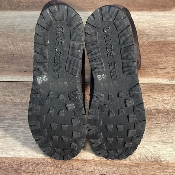 Lands' End Womens Suede Quilted Commuter Winter Snow Boots Brown‎ Size 7B - Picture 7 of 8